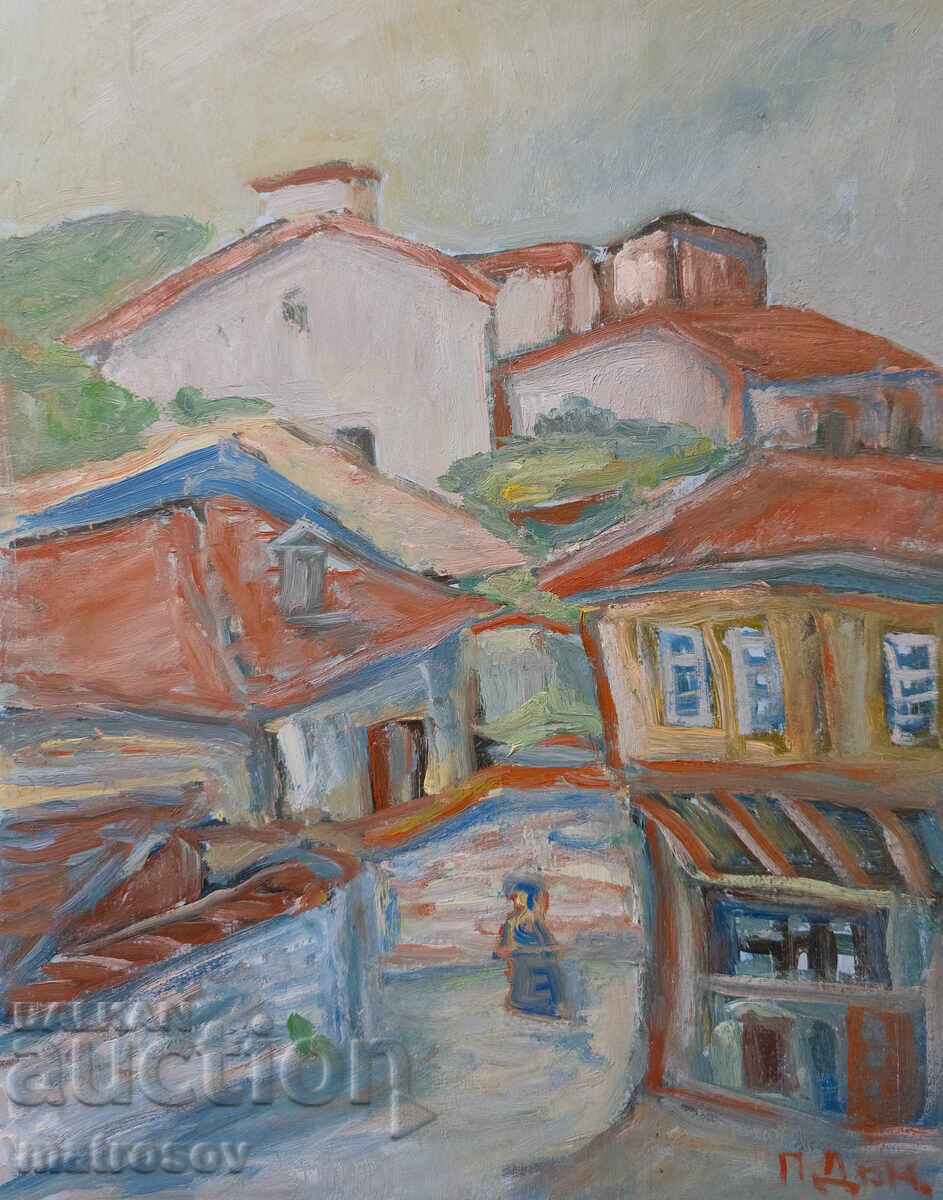 Картина, маслени бои, селски пейзаж