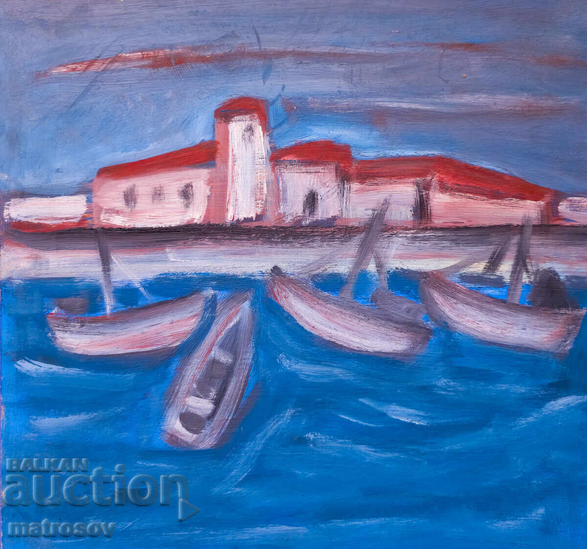 Painting, oil paints, seascape boats with price 250.00 BGN | € 127.82 Painting, oil paints, seascape boats with price 250.00 BGN | € 127.82