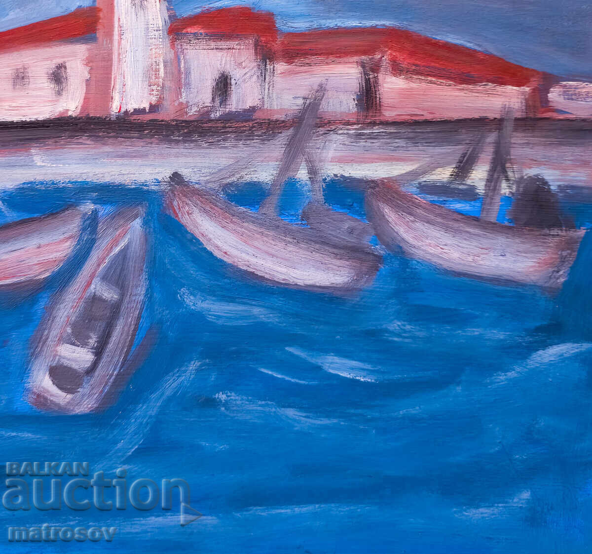 Painting, oil paints, seascape boats - 6 Painting, oil paints, seascape boats - 6