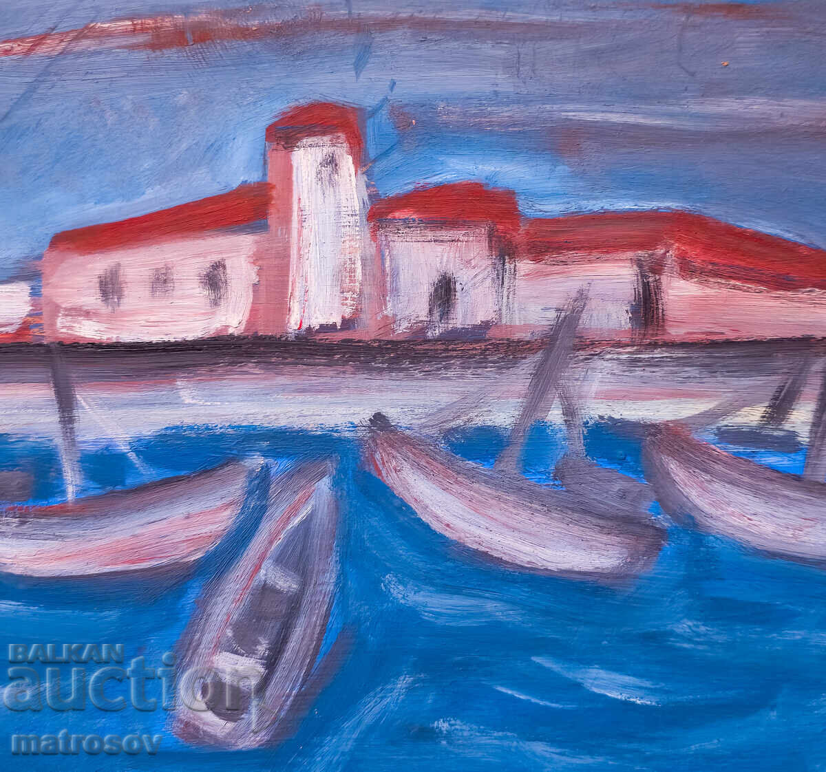 Painting, oil paints, seascape boats - 7 Painting, oil paints, seascape boats - 7