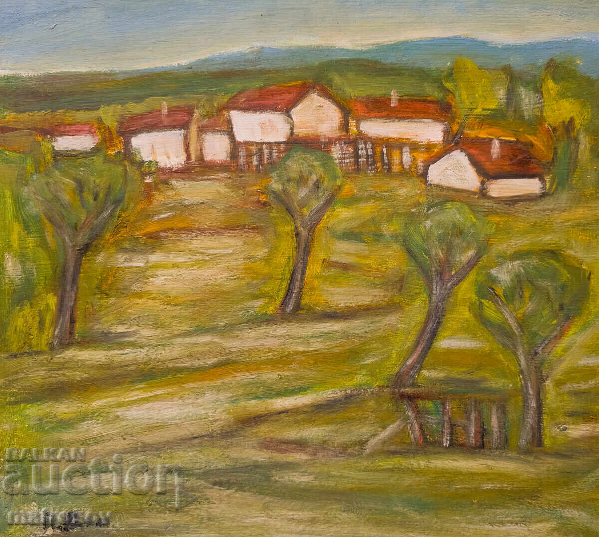 Oil painting, rural landscape with price 200.00 BGN | € 102.26