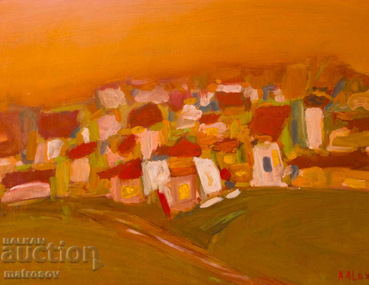 Αφηρημένη σύνθεση, ελαιογραφία, τοπίο