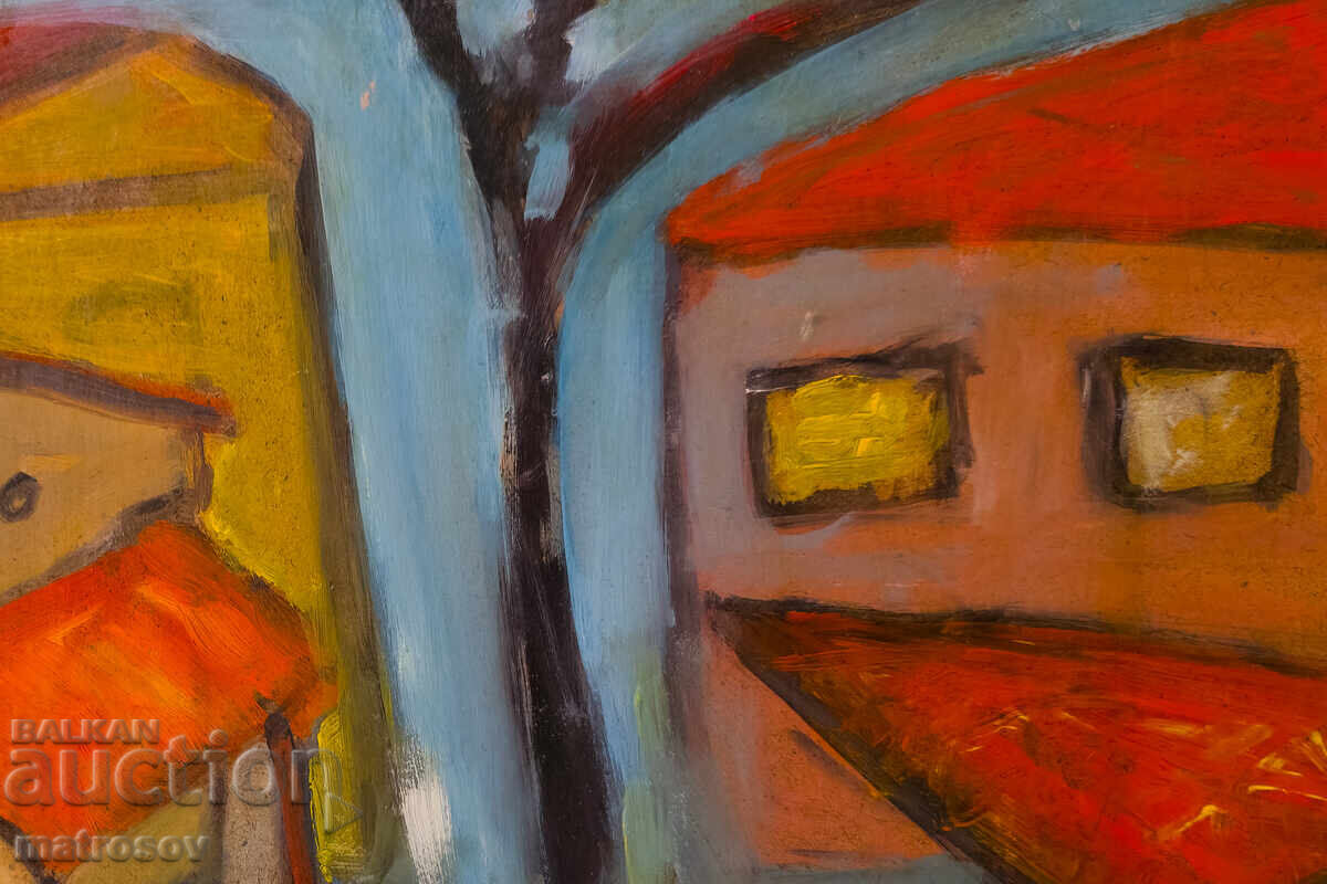 Abstract landscape, oil paints - 6