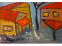 Peisaj abstract, vopsele în ulei