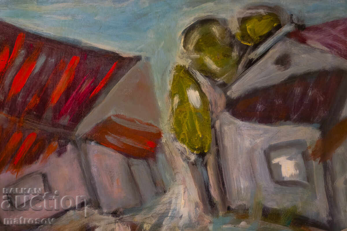 Delivery of Abstract landscape, oil paints