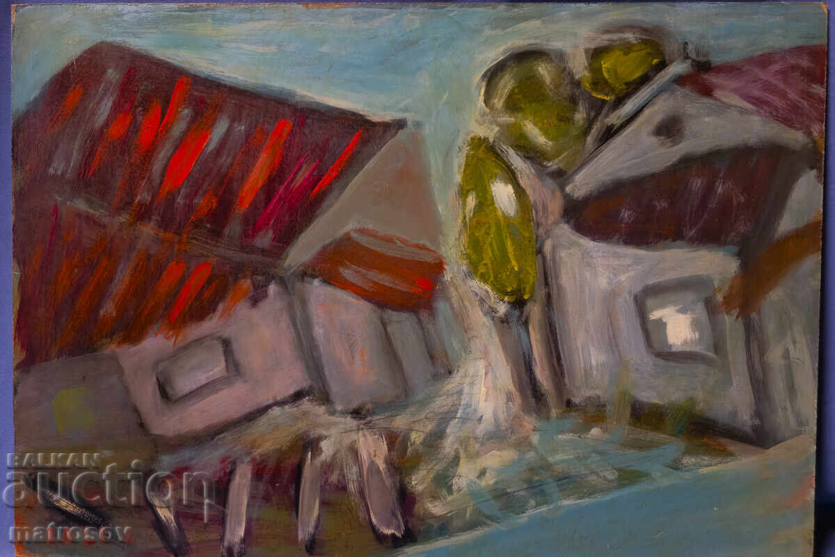 Abstract landscape, oil paints - 5