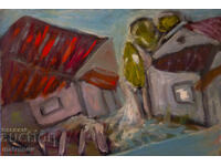 Peisaj abstract, vopsele în ulei