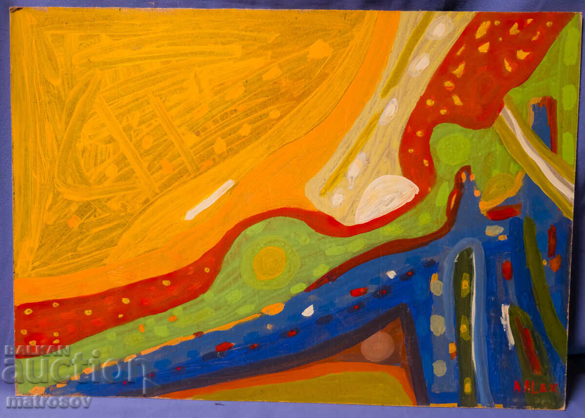 Auction  Abstract painting, oil paints