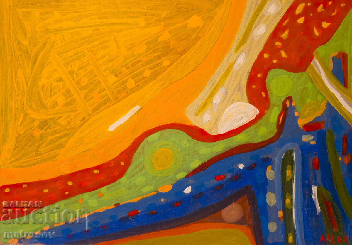 Abstract painting, oil paints