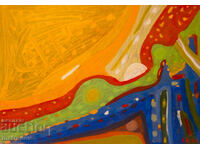 Abstract painting, oil paints