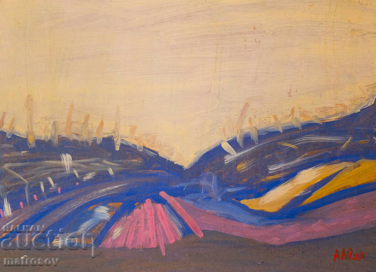 Abstract painting, oil paints