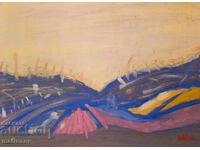 Abstract painting, oil paints