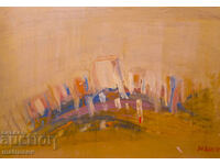 Compoziție abstractă, vopsele în ulei