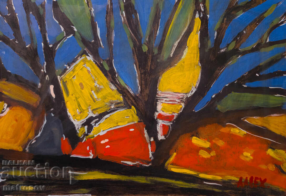 Αφηρημένη σύνθεση, ελαιογραφία, τοπίο