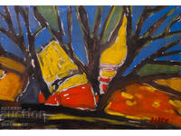 Compoziție abstractă, uleiuri, peisaj