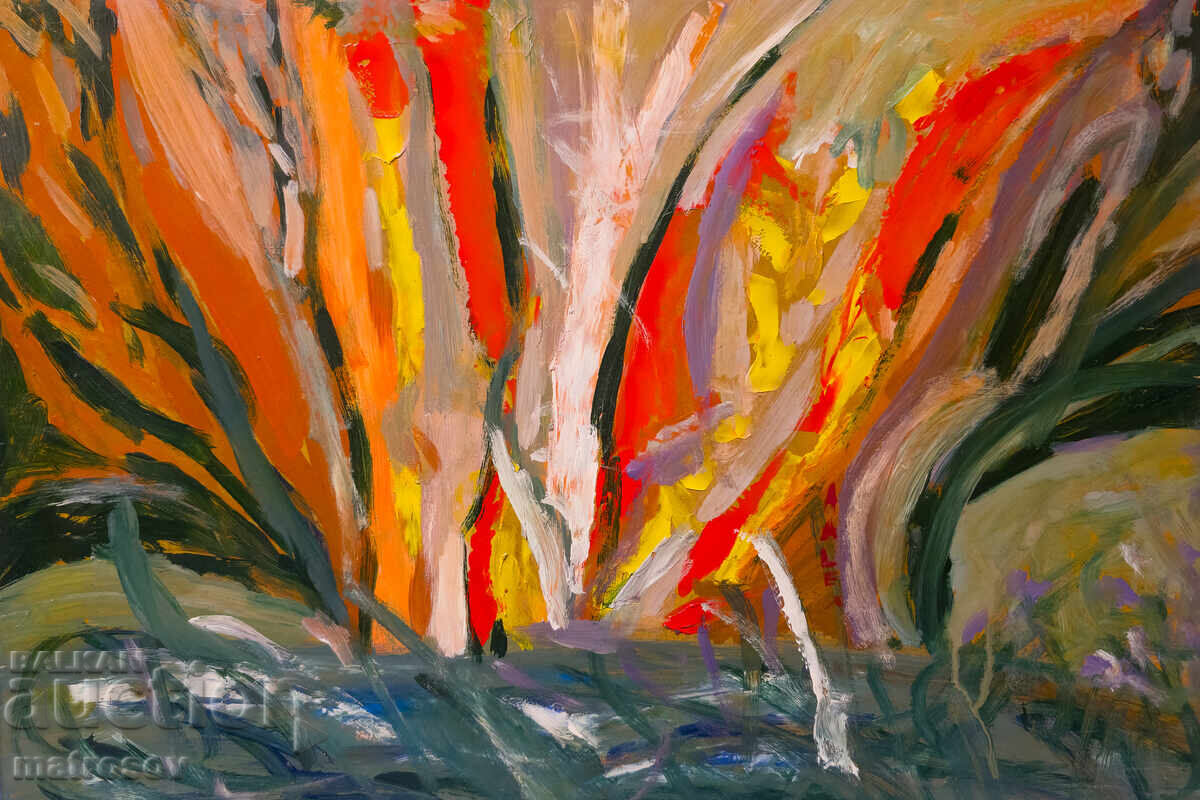 Αφηρημένη σύνθεση, λαδομπογιές με τιμή 200.00 BGN | € 102.26