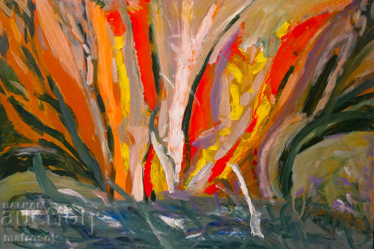 Αφηρημένη σύνθεση, λαδομπογιές