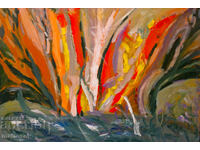 Compoziție abstractă, vopsele în ulei