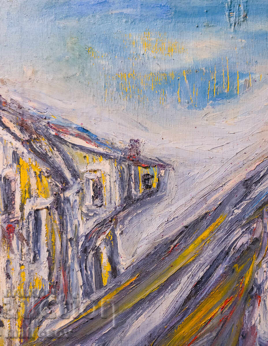 Delivery of Valentin Radenovski, oil painting, landscape "Our Street"