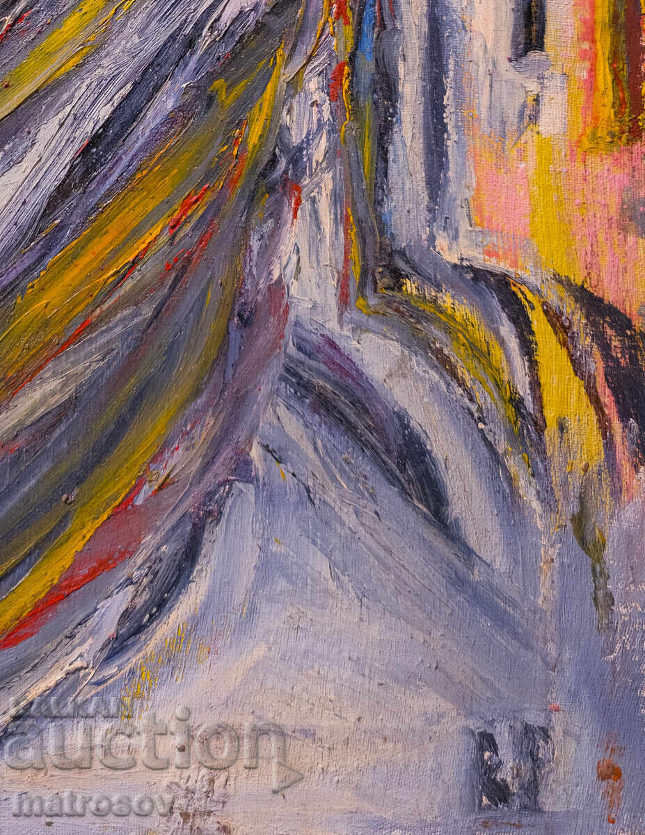 Valentin Radenovski, oil painting, landscape "Our Street" - 5