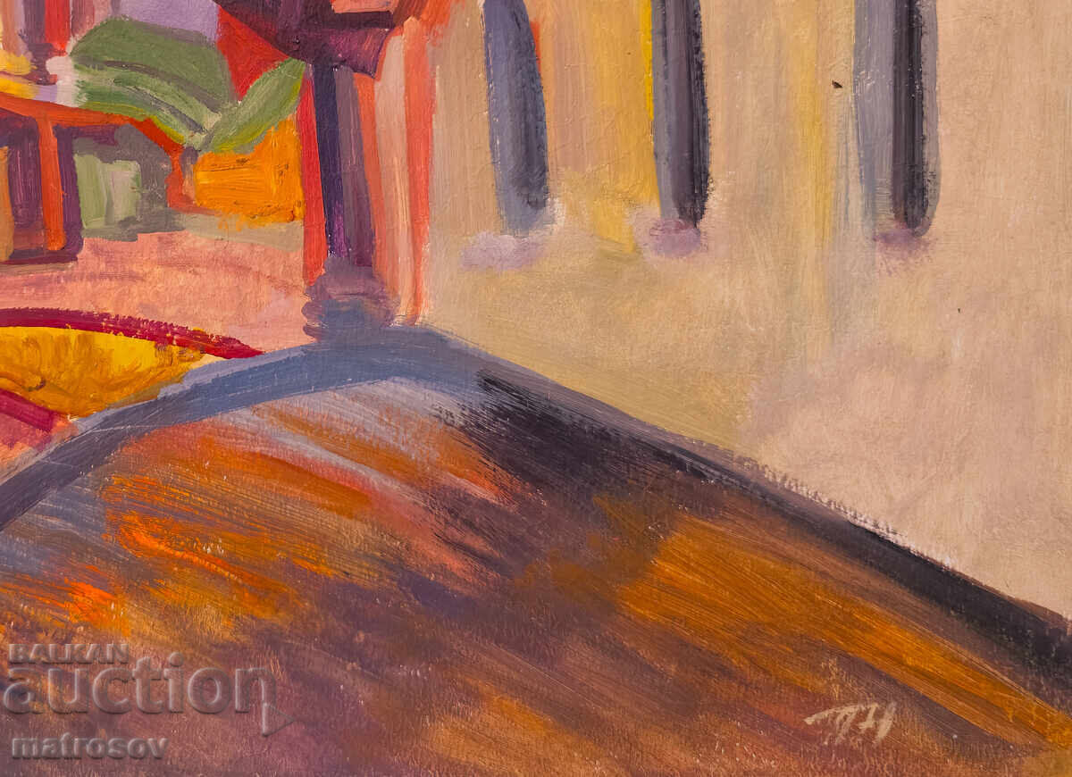 Delivery of Peter Nenov, oil painting, landscape with houses