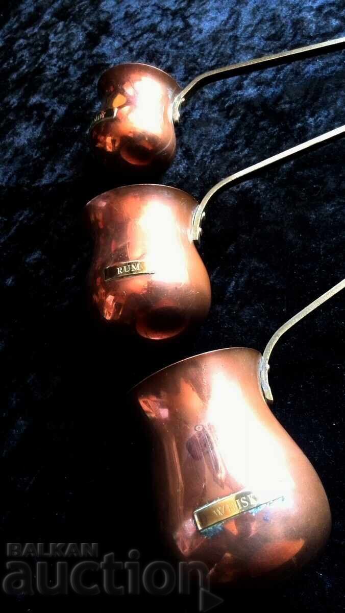 3 vintage medni + mesingovi nagrevateli για αλκοολούχα ποτά με τιμή € 120.00 | 234.70 BGN