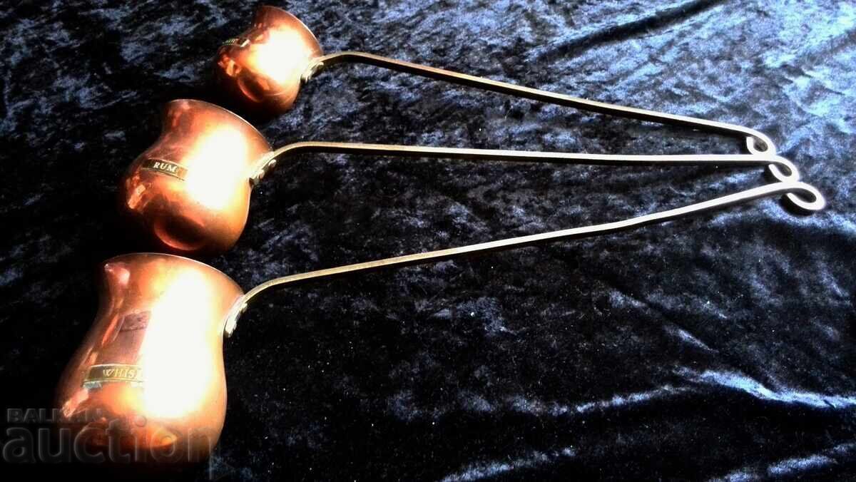Δημοπρασία 3 vintage medni + mesingovi nagrevateli για αλκοολούχα ποτά