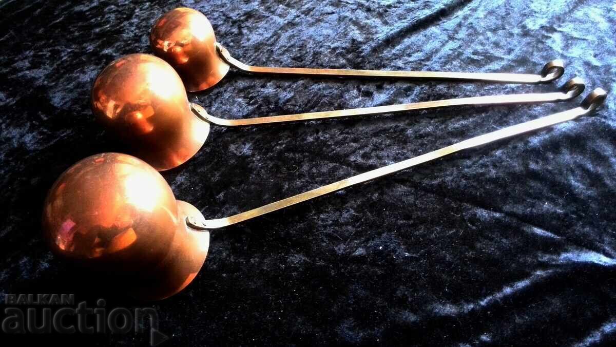 3 vintage medni + mesingovi nagrevateli για αλκοολούχα ποτά