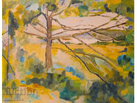 Πέταρ Νένοφ, ελαιογραφία, τοπίο με δέντρο