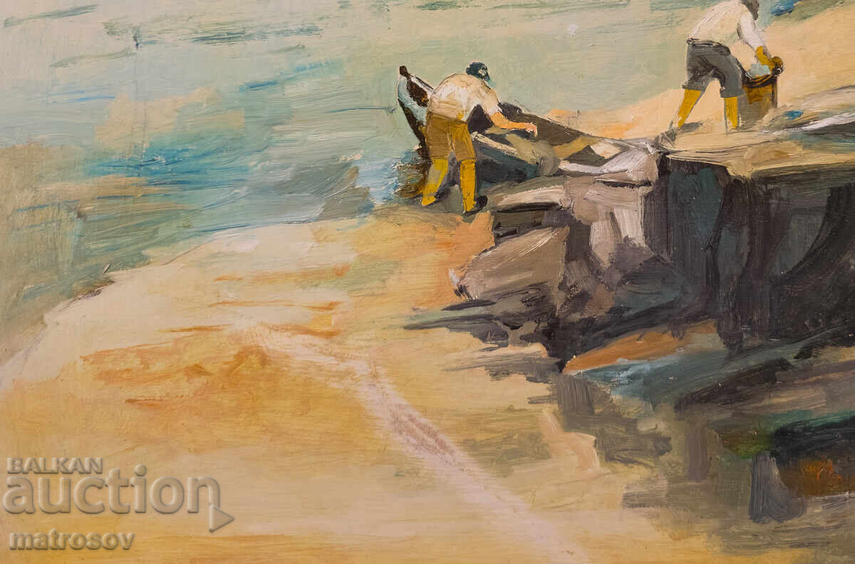 Петър Ненов, морски пейзаж , маслена картина - 5