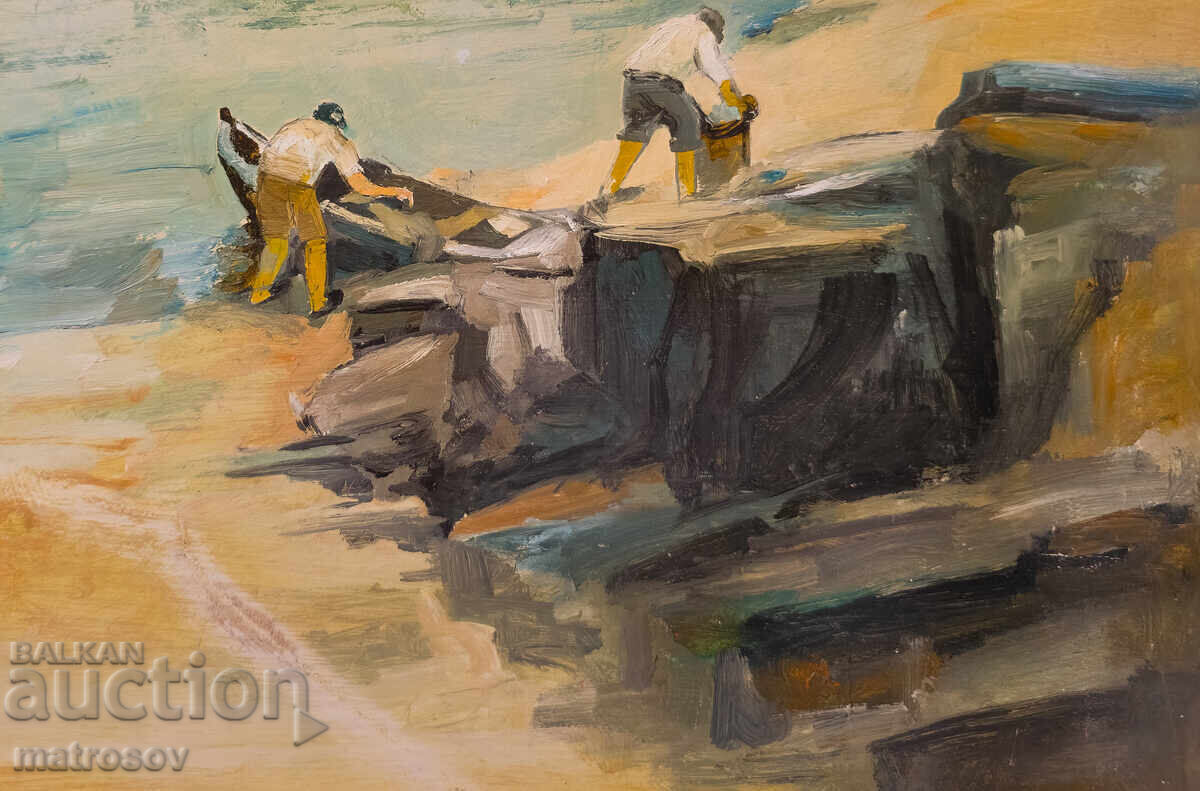 Петър Ненов, морски пейзаж , маслена картина - 6