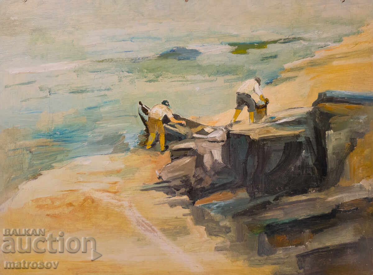 Петър Ненов, морски пейзаж , маслена картина