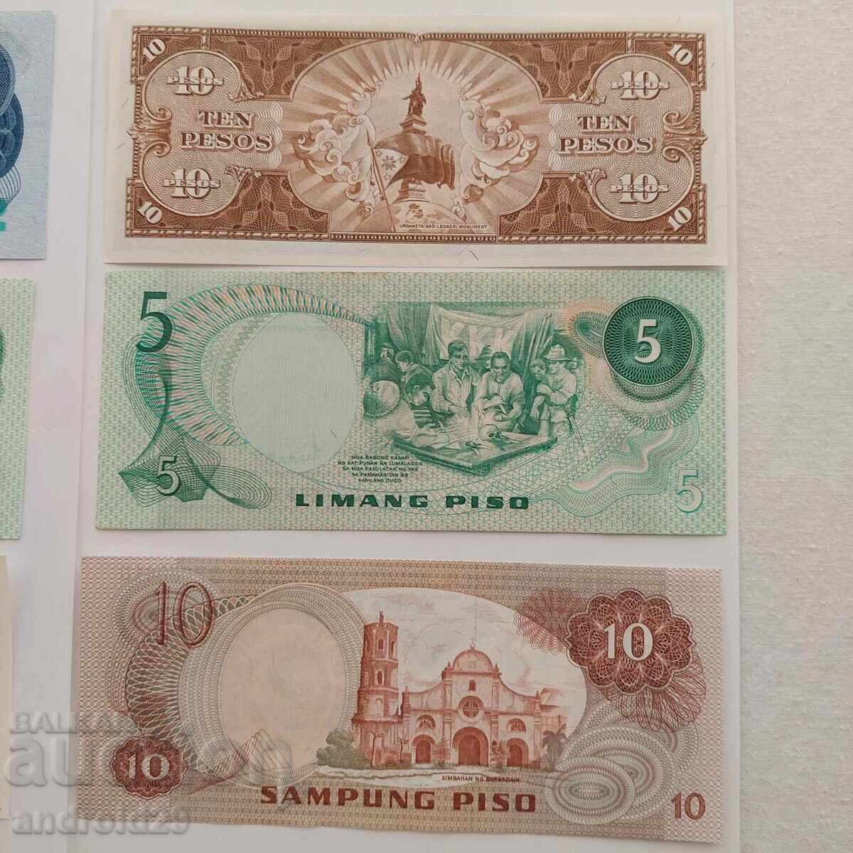 6 Pieces of Philippine Banknotes UNC - 6