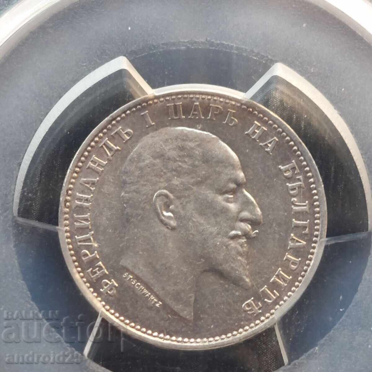 1 Lev 1910 Kingdom of Bulgaria - AU58 by PCGS / Coin with price 235.00 BGN | € 120.15