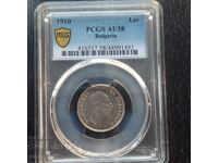 1 Lev 1910 Kingdom of Bulgaria - AU58 by PCGS / Coin