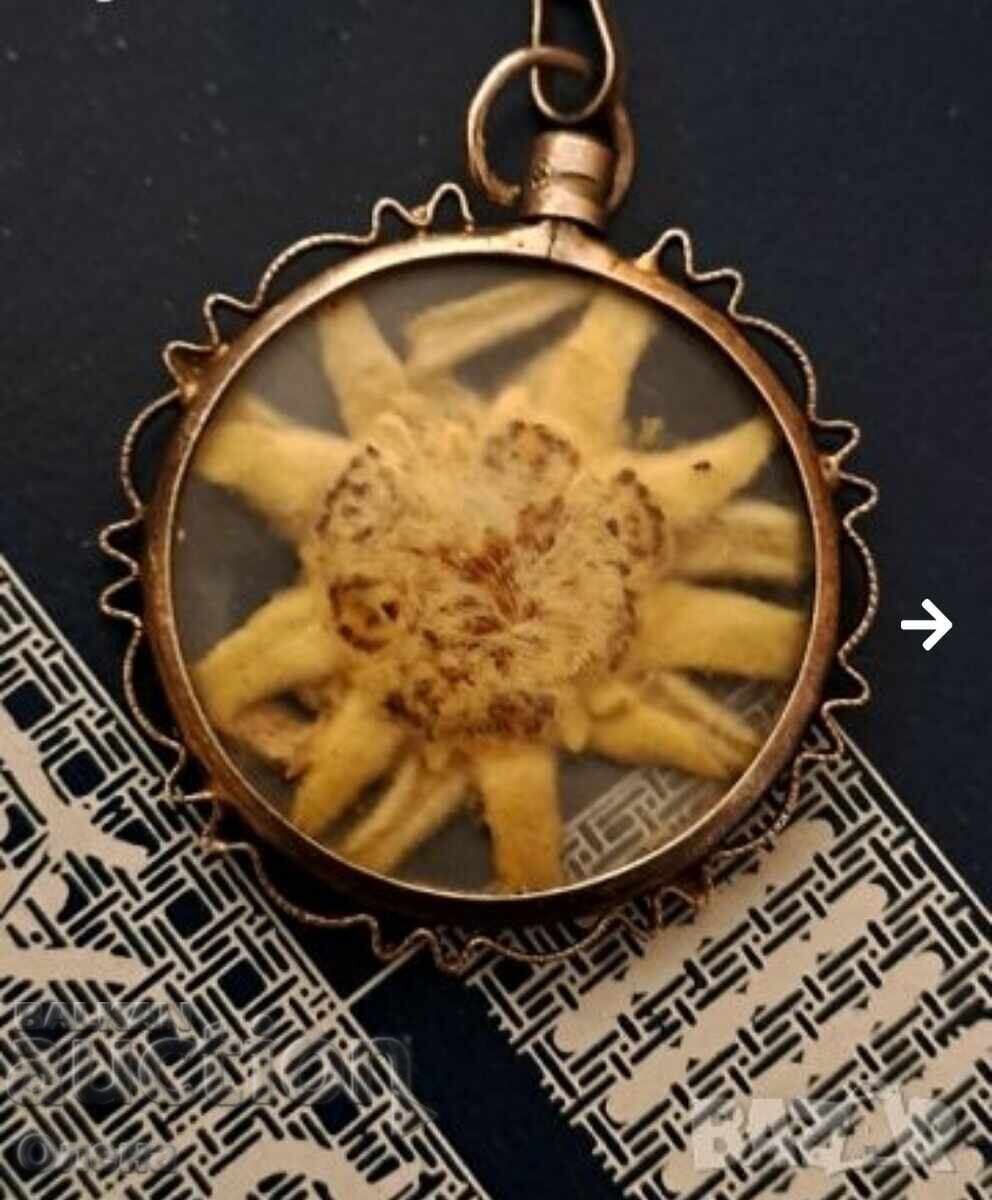 Antique silver pendant with alpine edelweiss with price 80.00 BGN | € 40.90 Antique silver pendant with alpine edelweiss with price 80.00 BGN | € 40.90