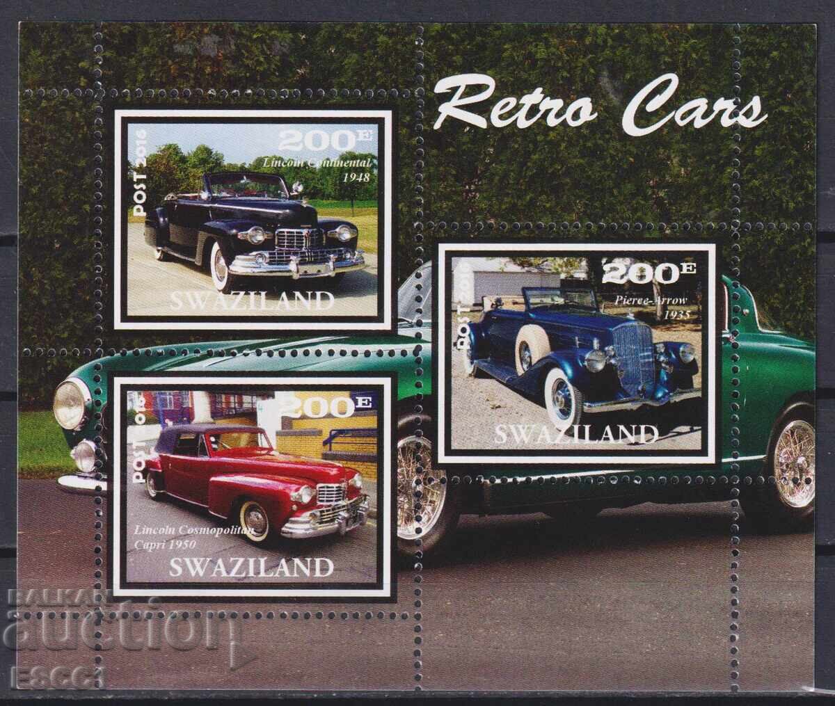 Καθαρό μπλοκ Ρετρό Αυτοκίνητα 2016 από Σουαζιλάνδη Καθαρό μπλοκ Ρετρό Αυτοκίνητα 2016 από Σουαζιλάνδη