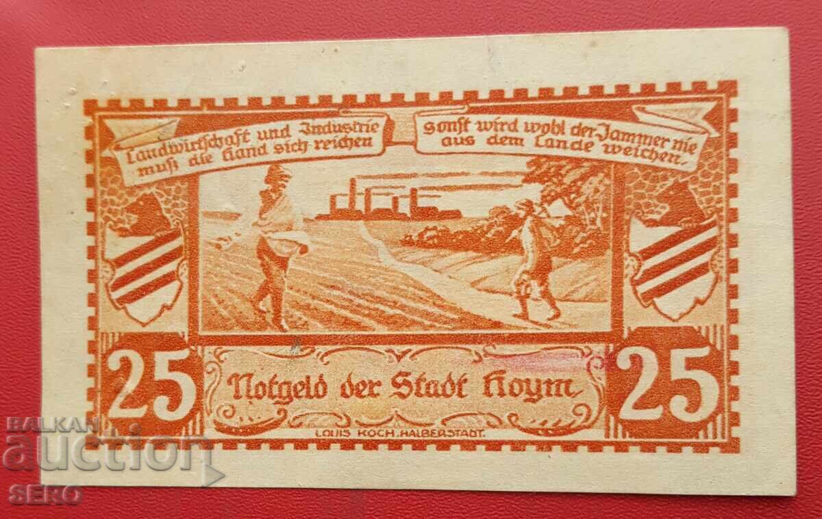 Bancnota-Germania-Saxonia-Heim-25 Pfennig 1921