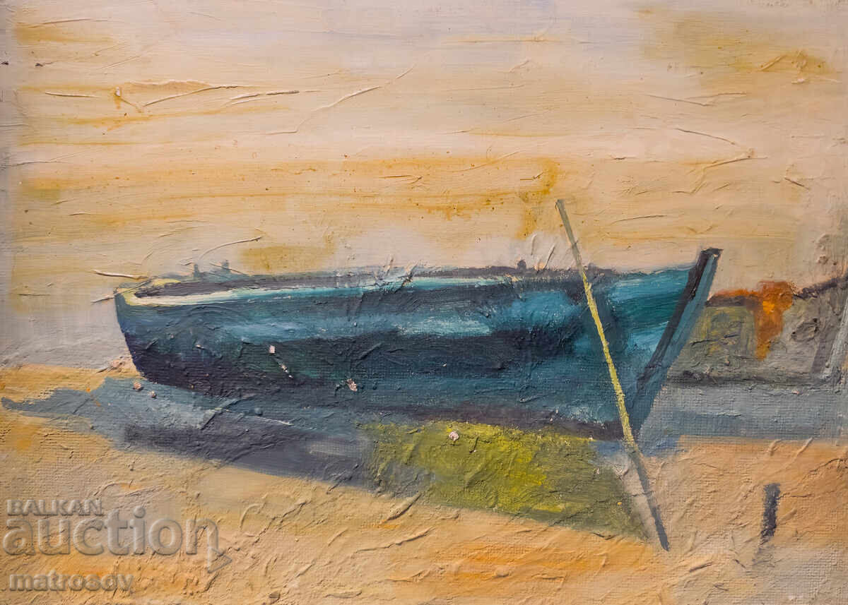 Πέταρ Νένωφ, θαλασσινό τοπίο, ελαιογραφία, τοπίο με βάρκα με τιμή 150.00 BGN | € 76.69