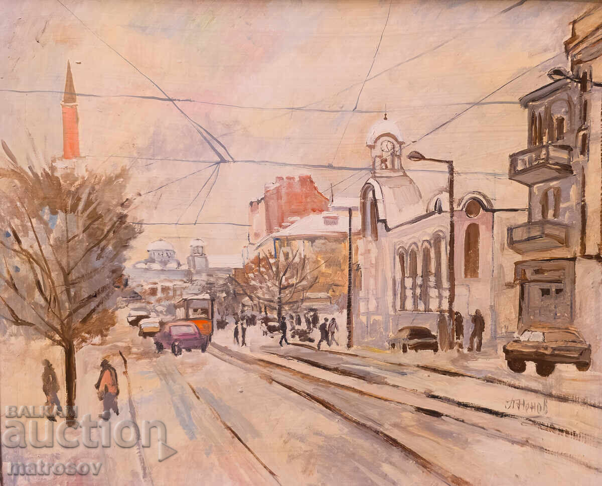 Delivery of Peter Nenov, cityscape, oil paints