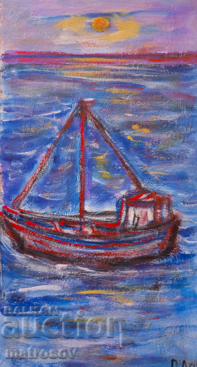 Peter Domuschiev, oil painting, seascape with price 200.00 BGN | € 102.26 Peter Domuschiev, oil painting, seascape with price 200.00 BGN | € 102.26