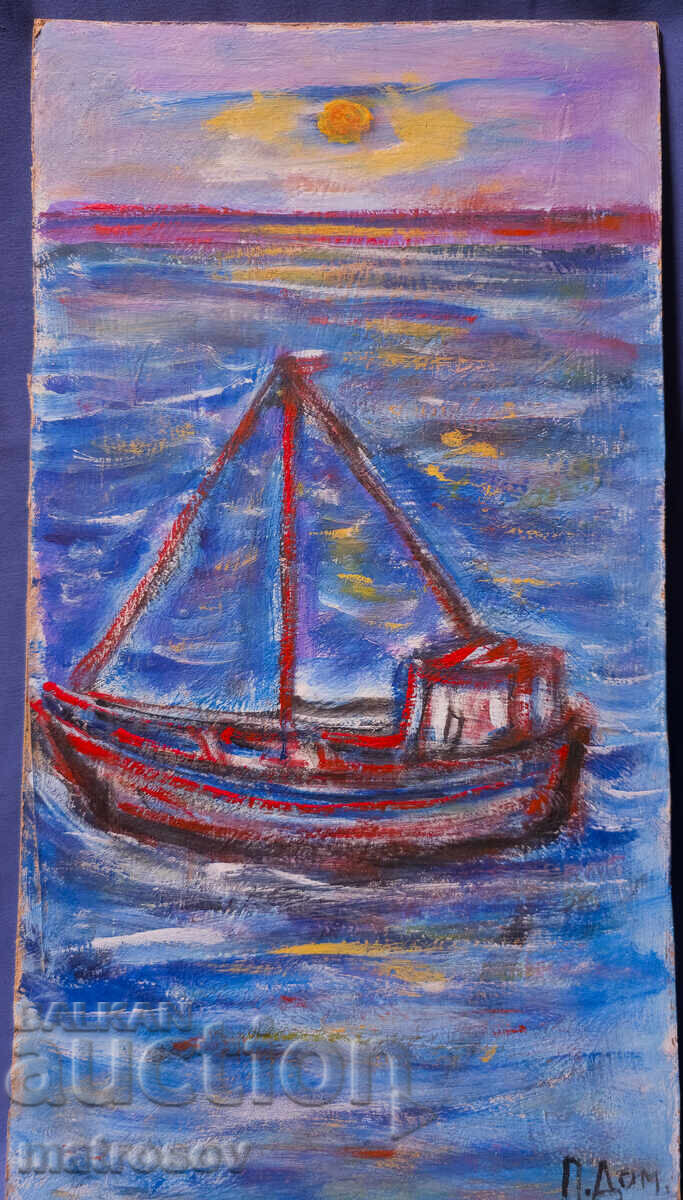 Auction Peter Domuschiev, oil painting, seascape Auction Peter Domuschiev, oil painting, seascape