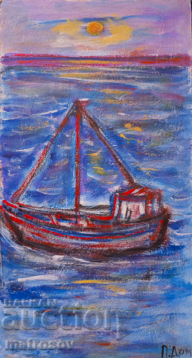Peter Domuschiev, oil painting, seascape Peter Domuschiev, oil painting, seascape