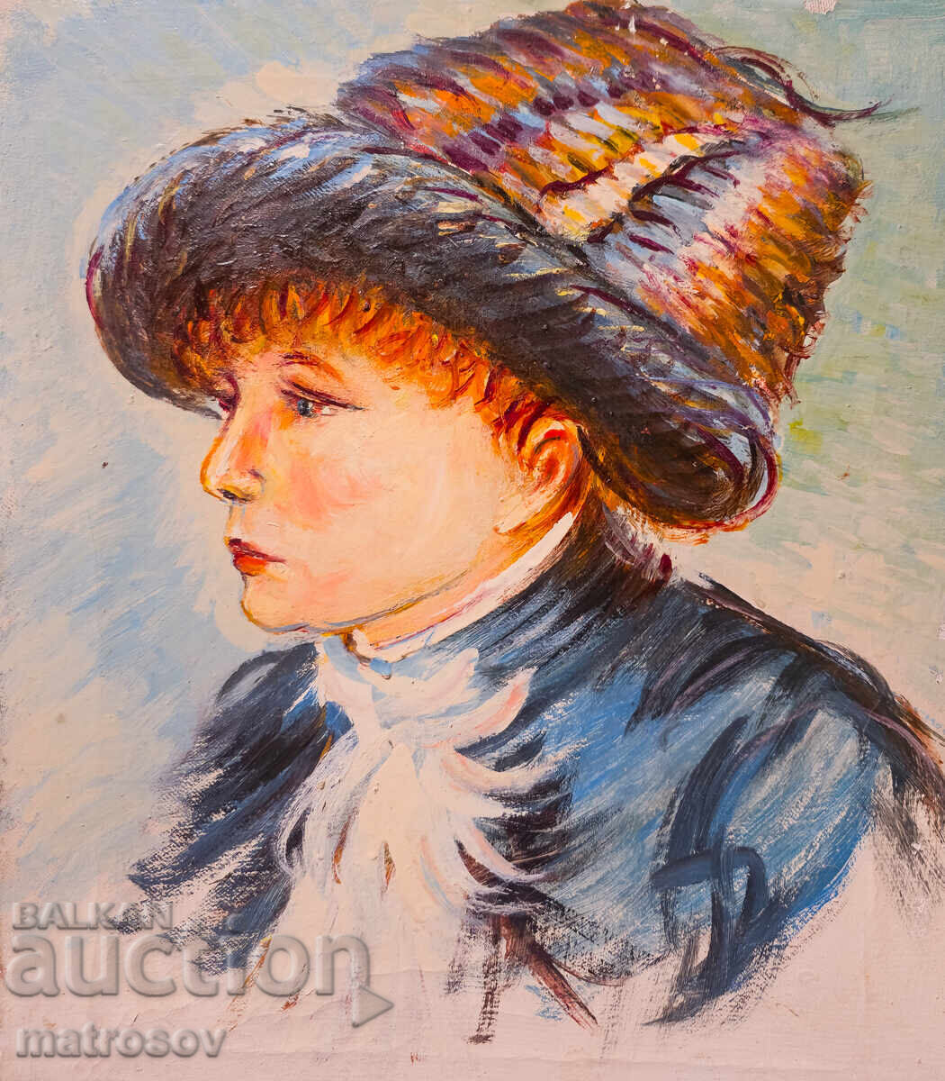 Boris Tsanov, uleiuri, portret de fată 1970 cu preț 280.00 BGN | € 143.16 Boris Tsanov, uleiuri, portret de fată 1970 cu preț 280.00 BGN | € 143.16