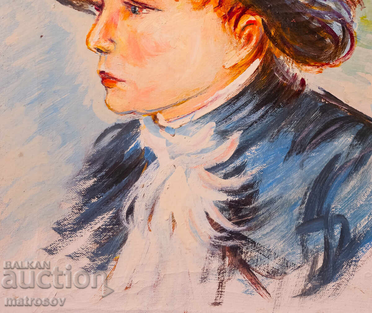 Boris Tsanov, uleiuri, portret de fată 1970 - 5 Boris Tsanov, uleiuri, portret de fată 1970 - 5