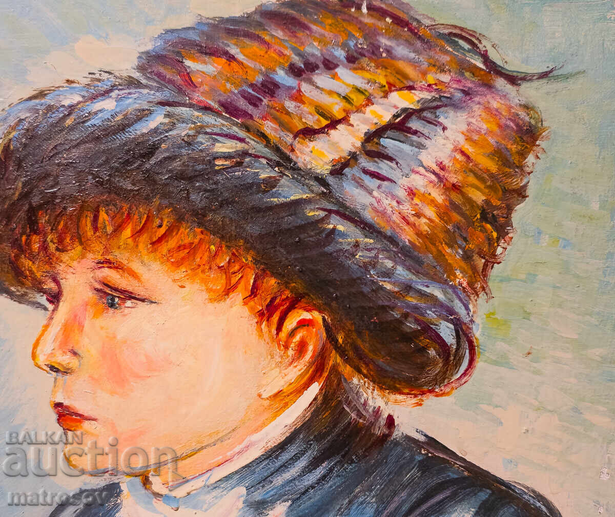 Boris Tsanov, uleiuri, portret de fată 1970 - 6 Boris Tsanov, uleiuri, portret de fată 1970 - 6