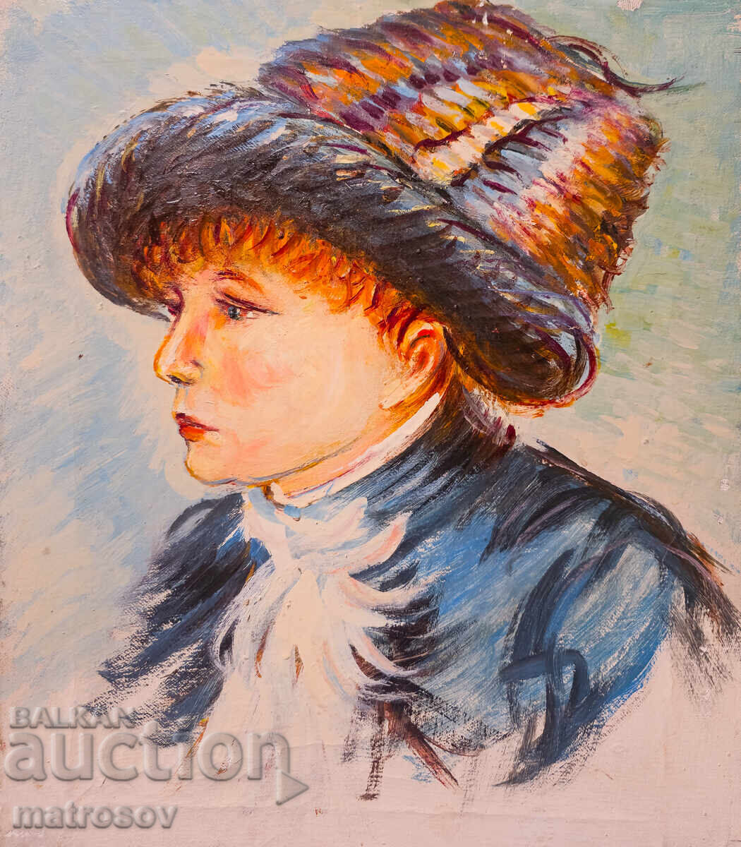 Boris Tsanov, uleiuri, portret de fată 1970 Boris Tsanov, uleiuri, portret de fată 1970