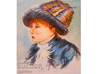 Boris Tsanov, uleiuri, portret de fată 1970