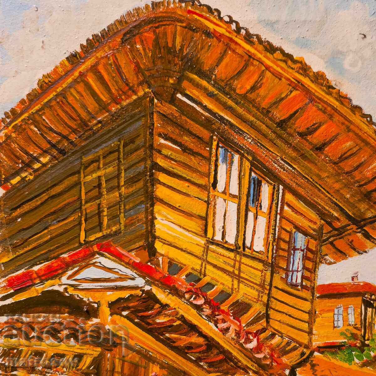 Delivery of Boris Tsanov, oil paints, Revival house, landscape