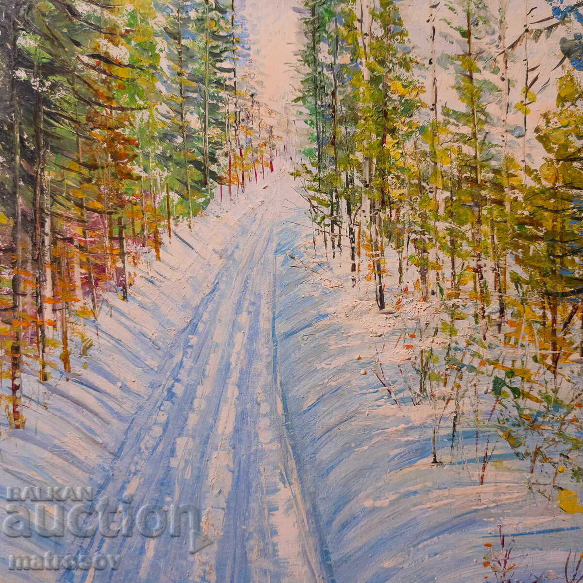 Delivery of Boris Tsanov Oil Painting, Landscape Forest Path